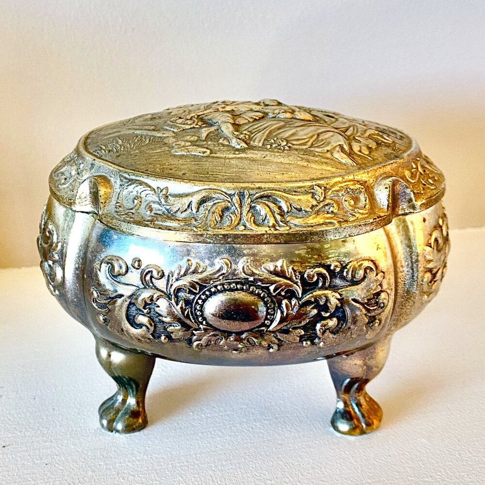 Ornate Vintage Jewelry Trinket Box